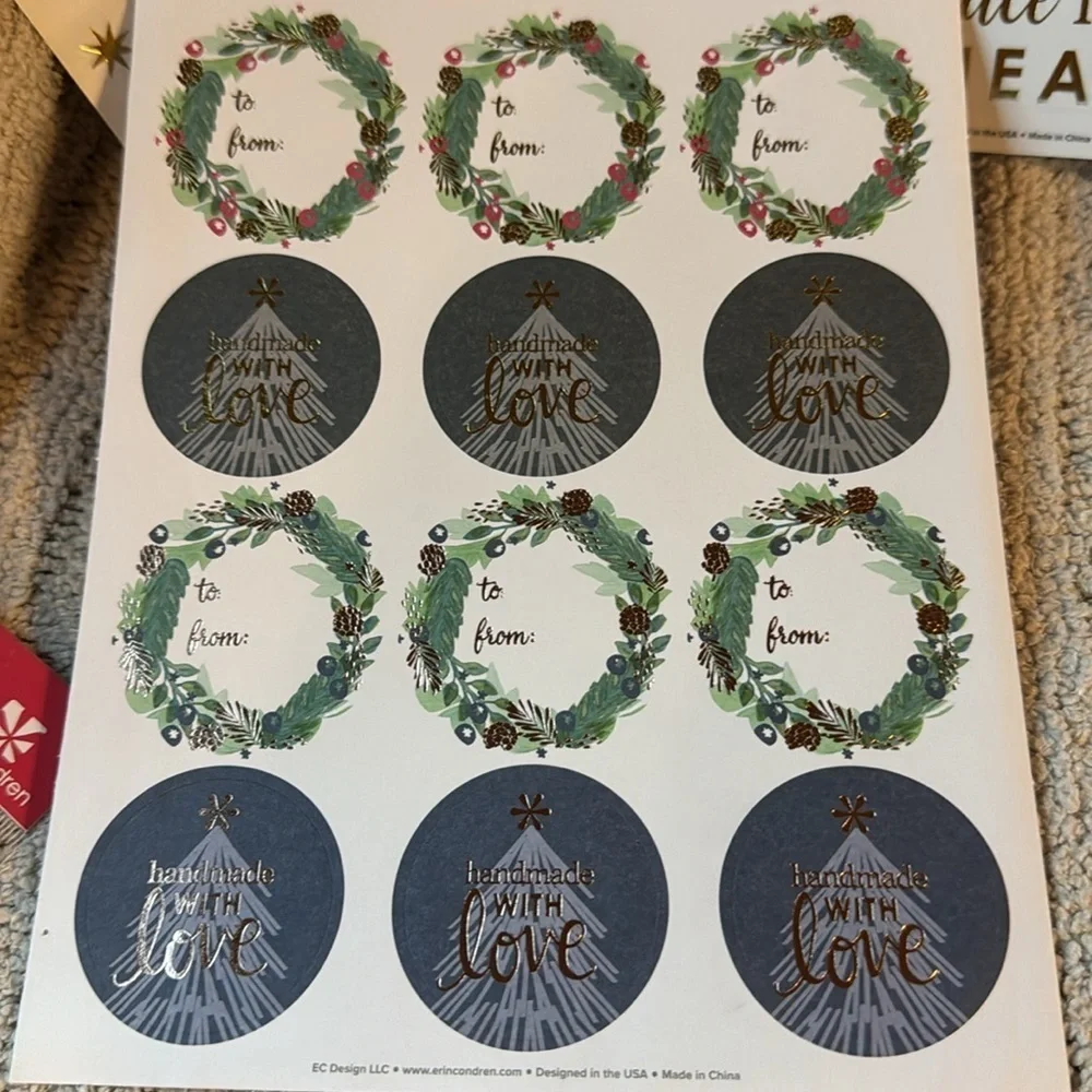 Erin Condren CoilClip Connectors (6) & 3 Sheets Stickers (stars, gift, sayings)